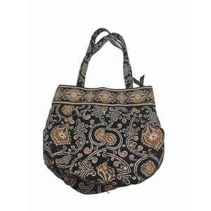 Vera Bradley Hannah Bag Cafe Latte Brown Black Purse Handbag Retired